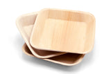 Collection of 7 inch square palm leaf plates