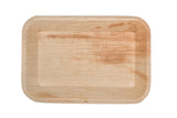 Top of 9 inch rectangle palm leaf tray