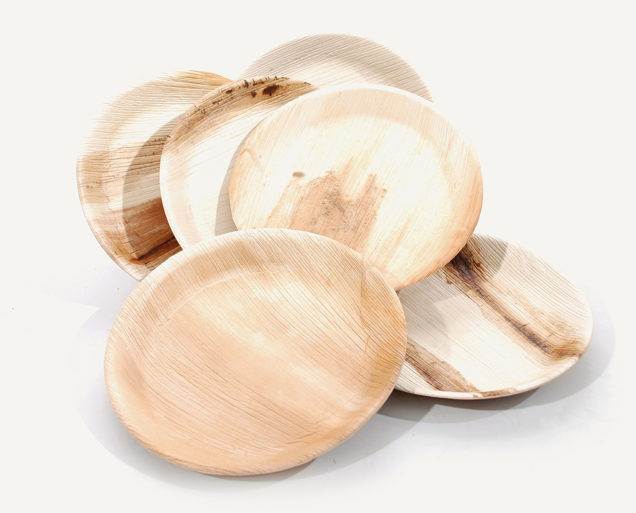 Pile of palm leaf plates