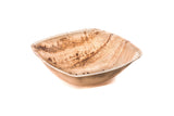 6 inch square palm leaf bowl from side