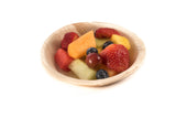 6 inch round palm leaf plate with fruit