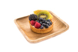 6 inch square palm leaf plate with tart